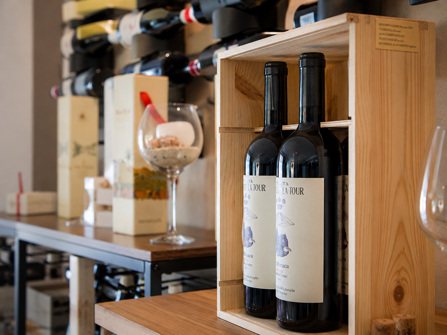 Weinauswahl im Bistrot La Blanca