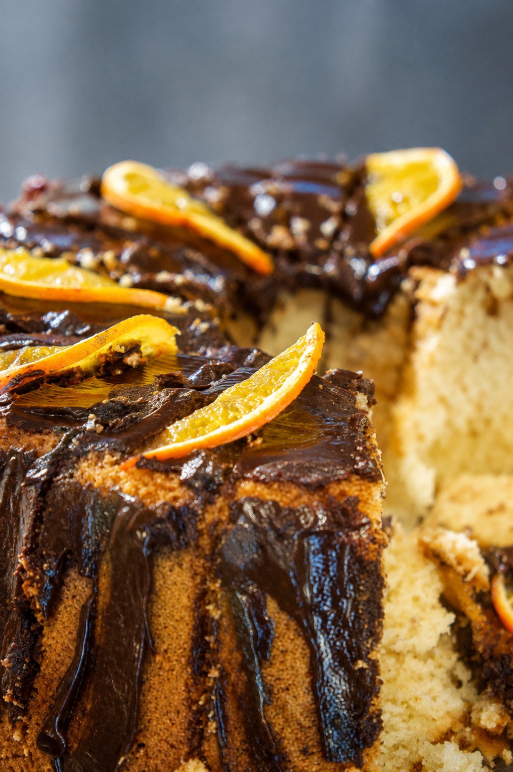 Schokoladen-Orangen-Dessert am Buffet